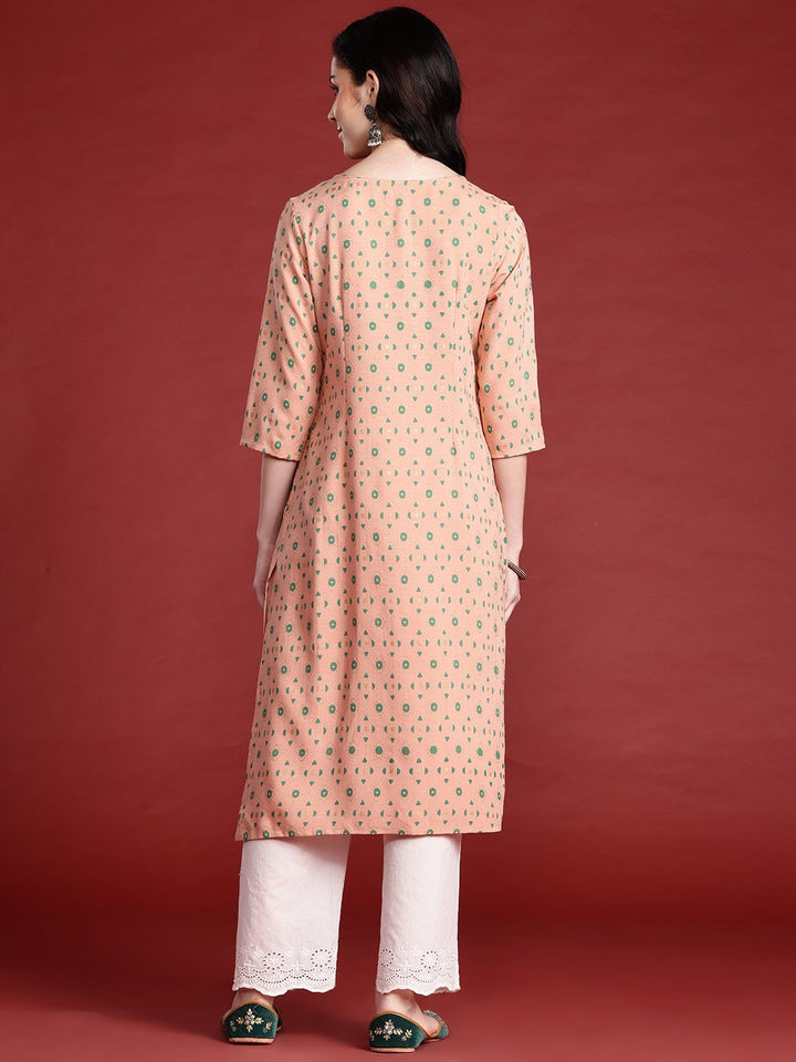 Anouk Geometric Printed Straight Regular Kurta