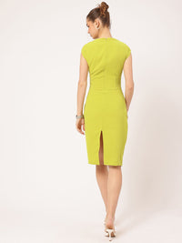 DressBerry Workspace Edit Ruched V-Neck Sheath Dress