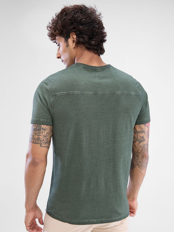 SPYKAR Men Typography Printed Round Neck Cotton T-shirt