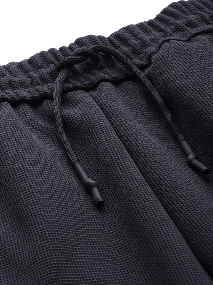 The Indian Garage Co Men Textured Relaxed Tapered Fit Joggers