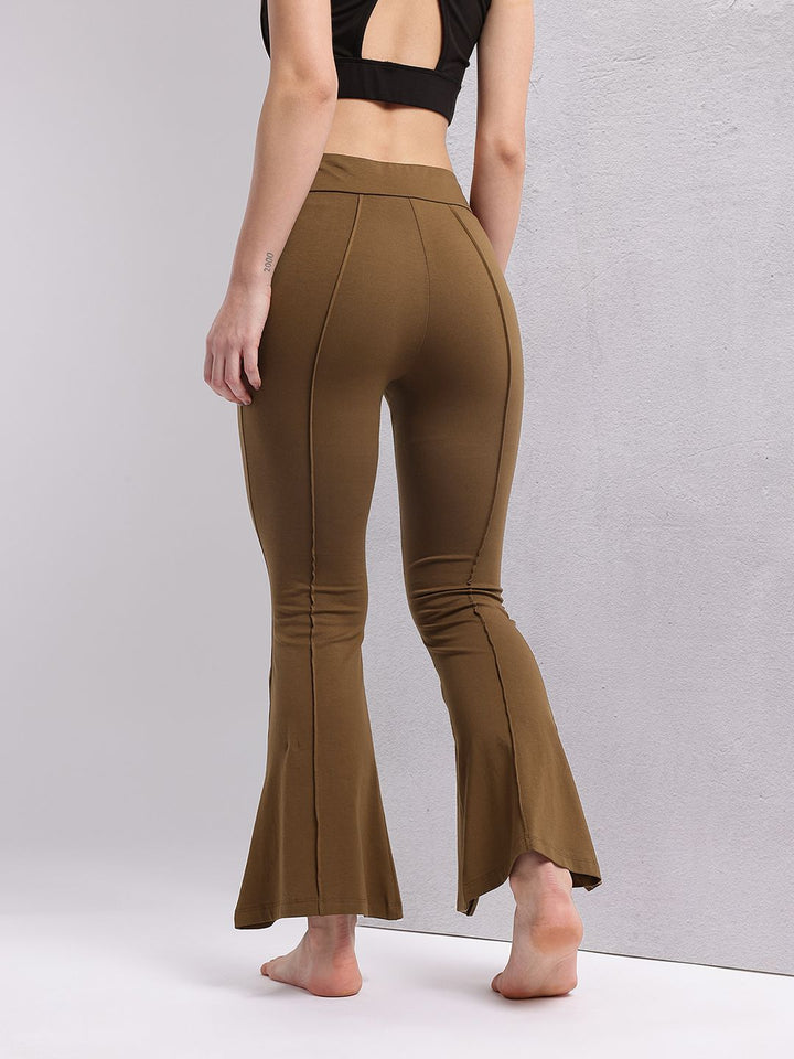 HRX by Hrithik Roshan Women Slit Hem Paneled Flared Yoga Track Pants