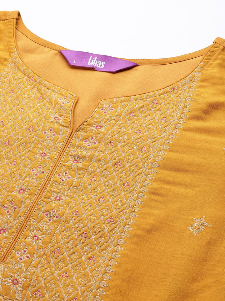 Libas Floral Embroidered Kurta with Trousers & With Dupatta
