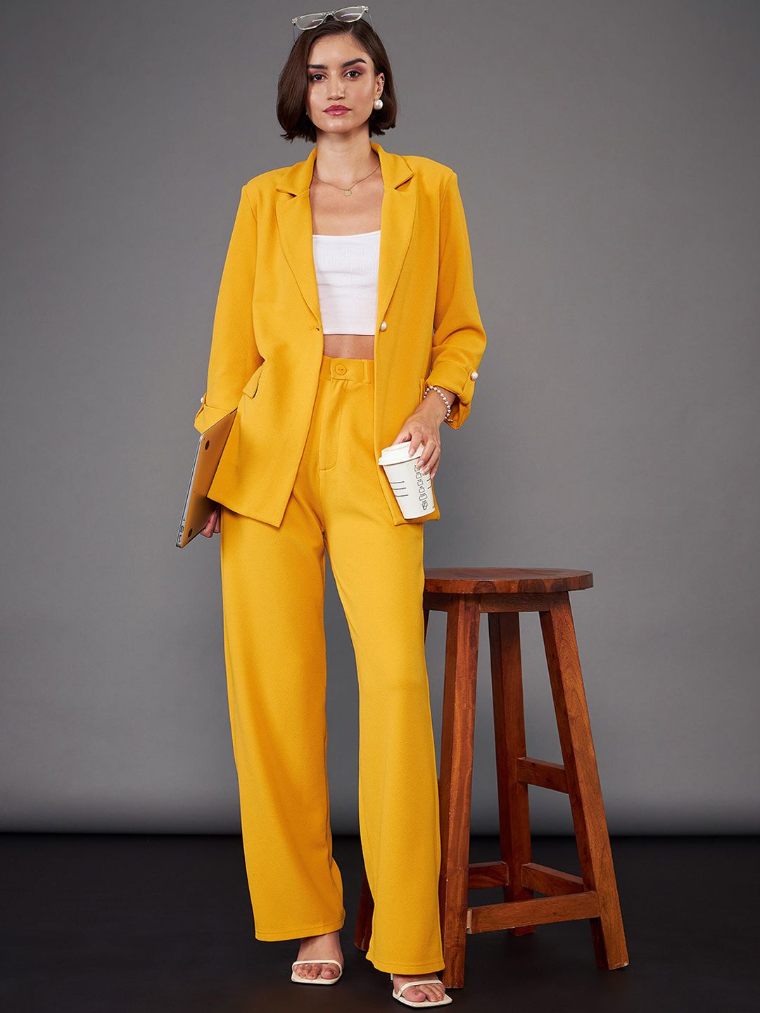 SASSAFRAS worklyf Front Button Blazer With Trousers Co-Ords
