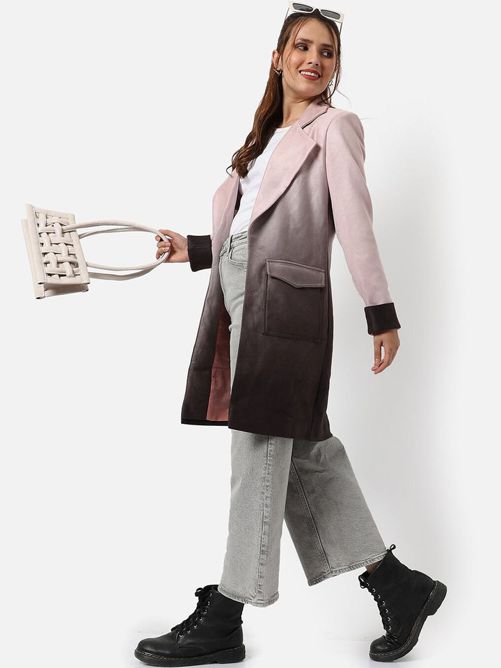 Kampus Sutra Wanita Pink & Brown Design Overcoats