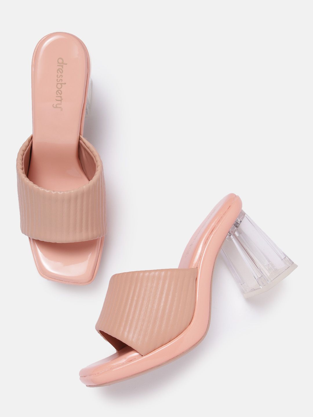DressBerry Women Textured Straps Block Heels