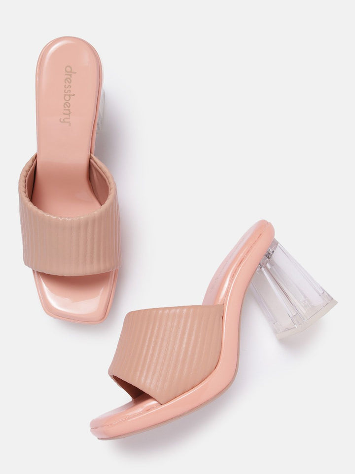 DressBerry Women Textured Straps Block Heels