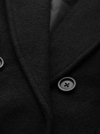 all about you Luxe Collection Women Black Solid Double Breasted Longline Trench Coat