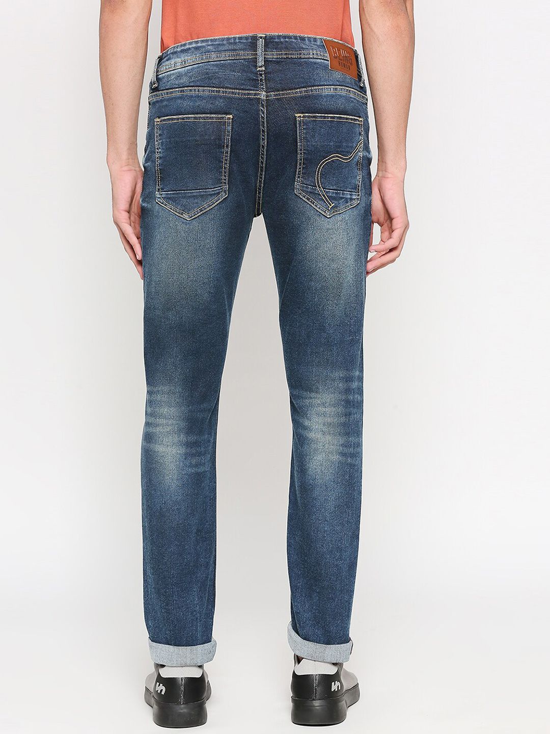 Being Human Men Slim Fit Low Distress Heavy Fade Jeans