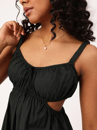 DressBerry Dramatic Midriff Cut-Out A-Line Dress