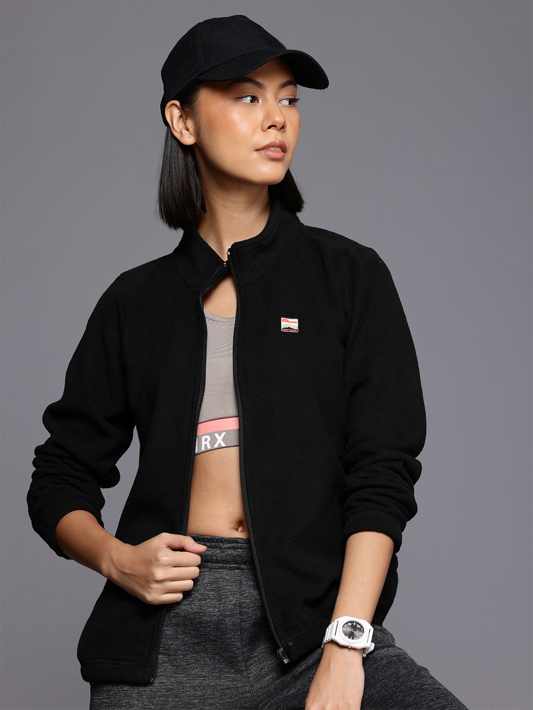 HRX by Hrithik Roshan Rapid-Dry Sweatshirt with Brand-Logo Detailing