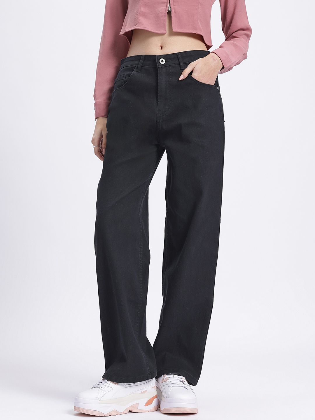 DressBerry Women Rollers Straight Fit Jeans