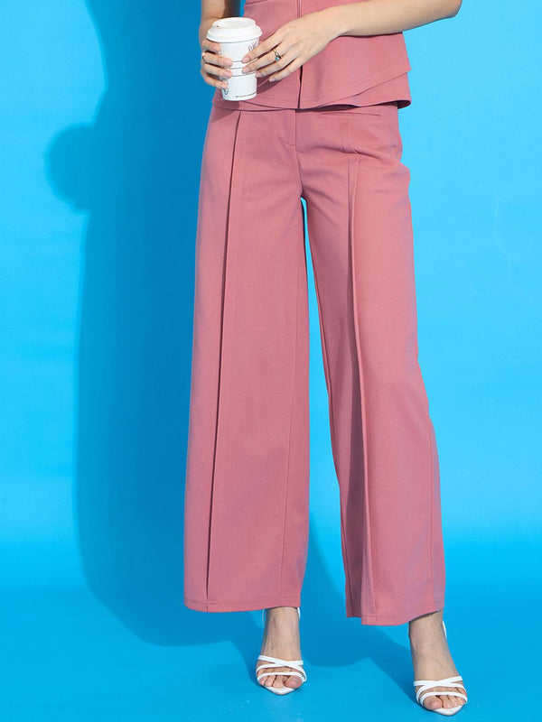 SASSAFRAS worklyf Women Straight Fit High-Rise Trousers