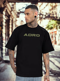 ADRO Graphic Printed Drop-Shoulder Sleeves Cotton Oversized T-shirt
