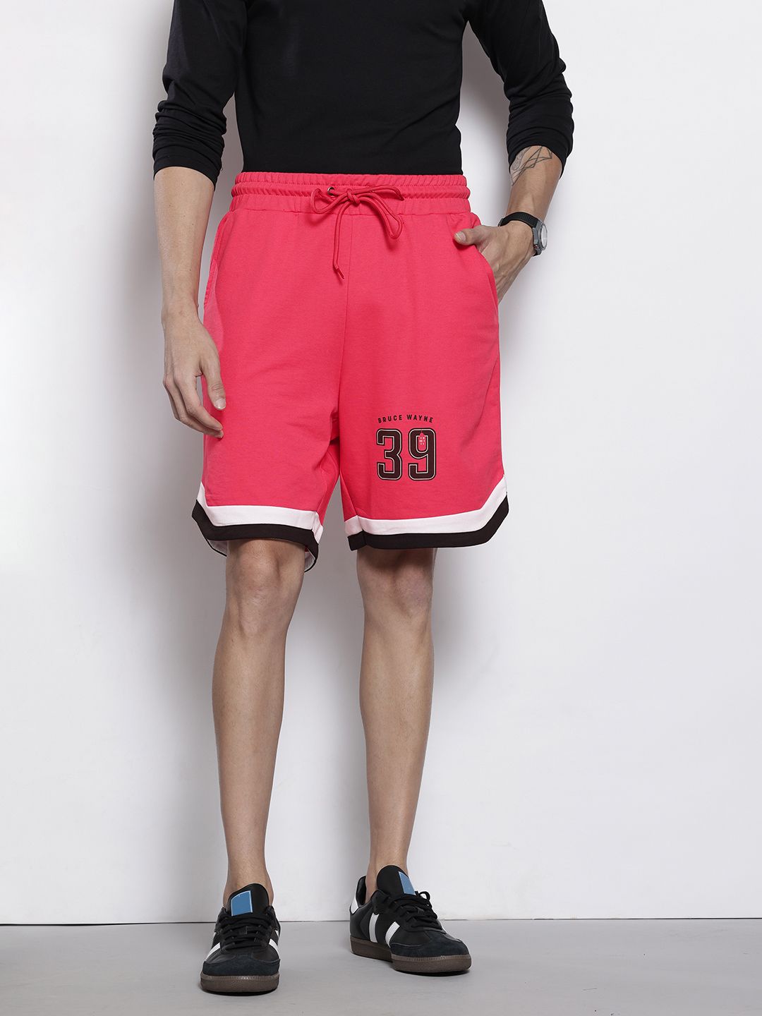 The Indian Garage Co Men Varsity Print Loose Fit Shorts