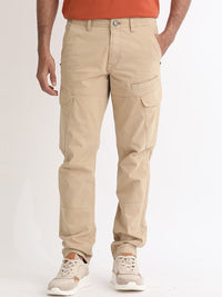 RARE RABBIT Men Cidar Regular Fit Mid-Rise Cotton Cargo Trouser