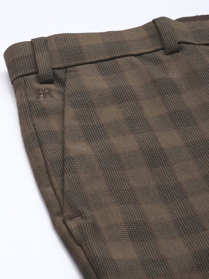 Raymond Men Checked Slim Fit Formal Trousers