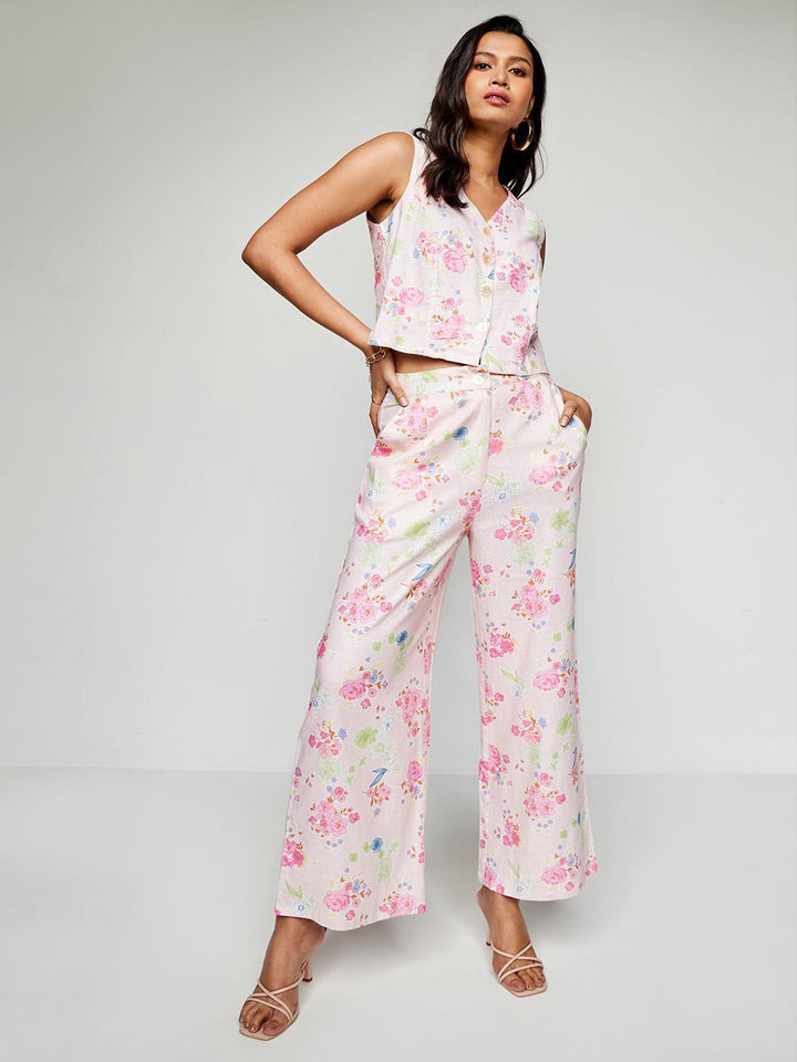 AND Floral Printed Top With Trousers Set