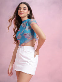 DressBerry Floral Print Puff Sleeve Top
