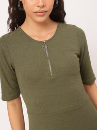 DressBerry Soft Grunge Ribbed Fit & Flare Dress