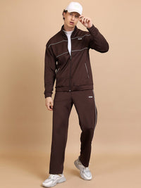 HIGHLANDER Relaxed Fit Drop Shoulder Full Zip Highneck Sweatshirt With Track Pant Co-Ords