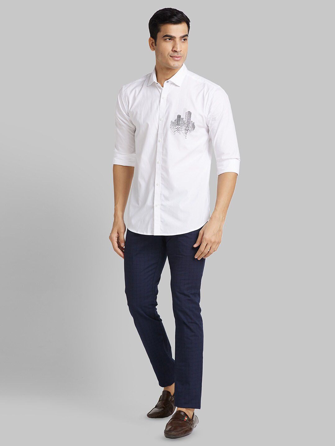 Park Avenue Slim Fit Long Sleeves Cotton Opaque Casual Shirt