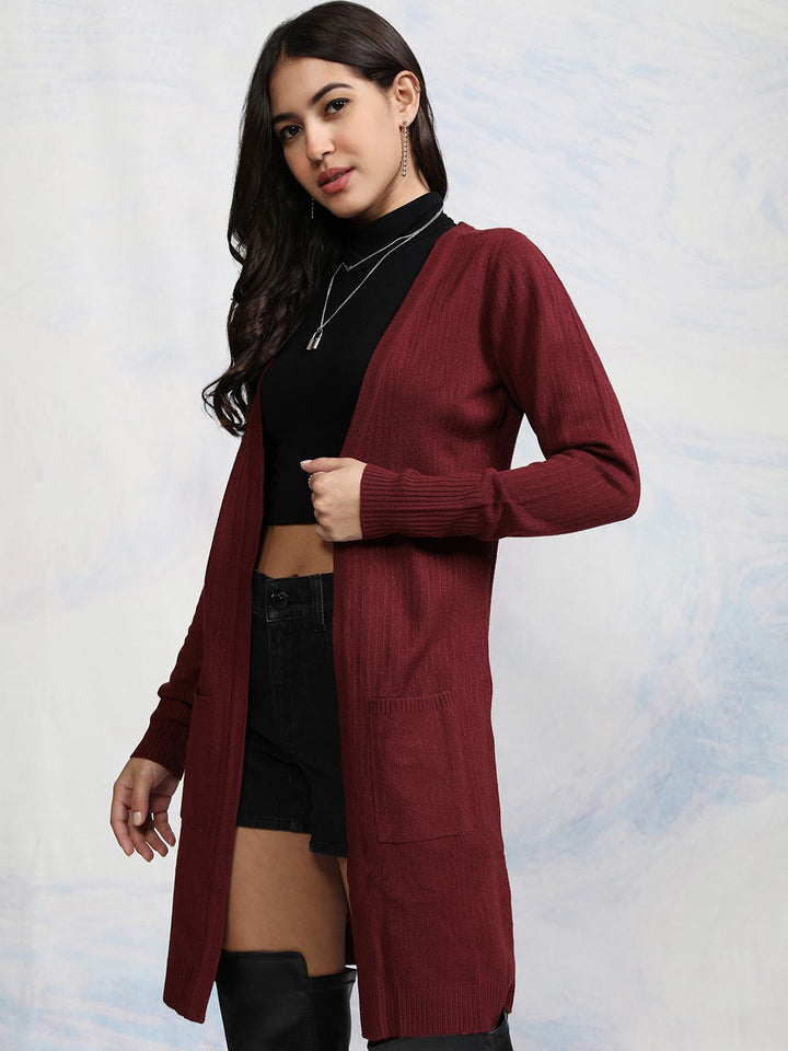 Tokyo Talkies Women Burgundy Front-Open