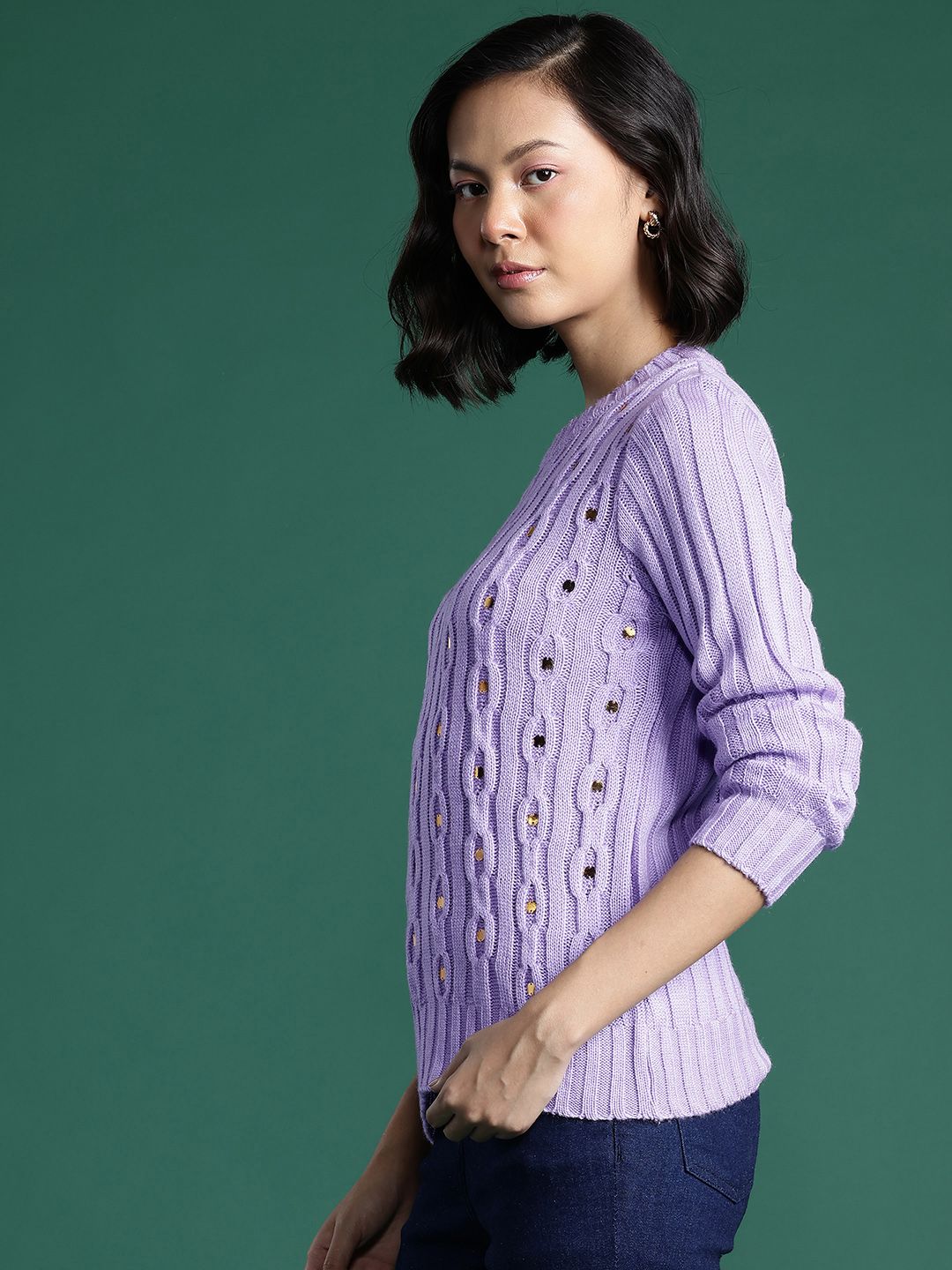 DressBerry Self-Designed Embellished Sweaters