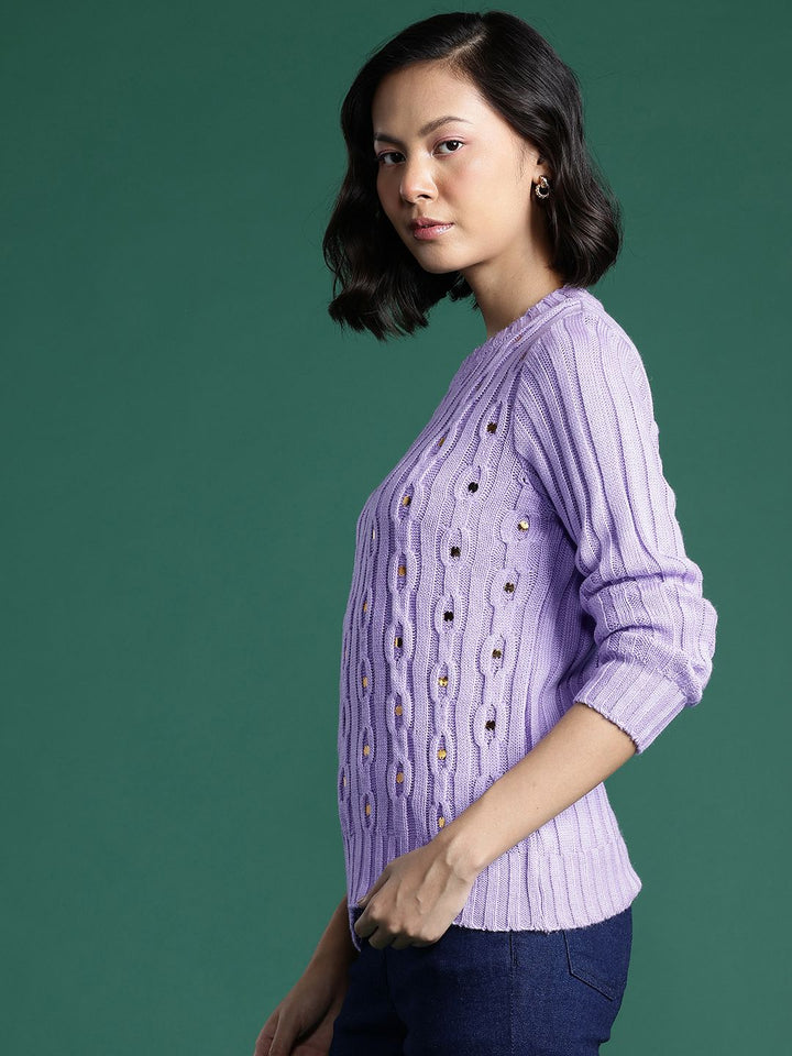 DressBerry Self-Designed Embellished Sweaters