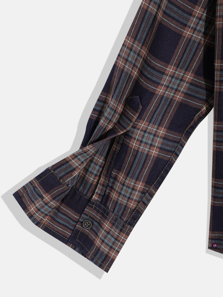 Monte Carlo Boys Tartan Opaque Checked Casual Smart Fit Shirt