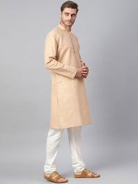 SOJANYA Men Brown Woven Design Straight Kurta