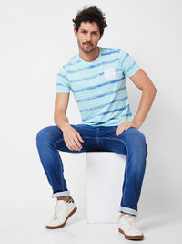 SPYKAR Striped Cotton Slim Fit T-shirt