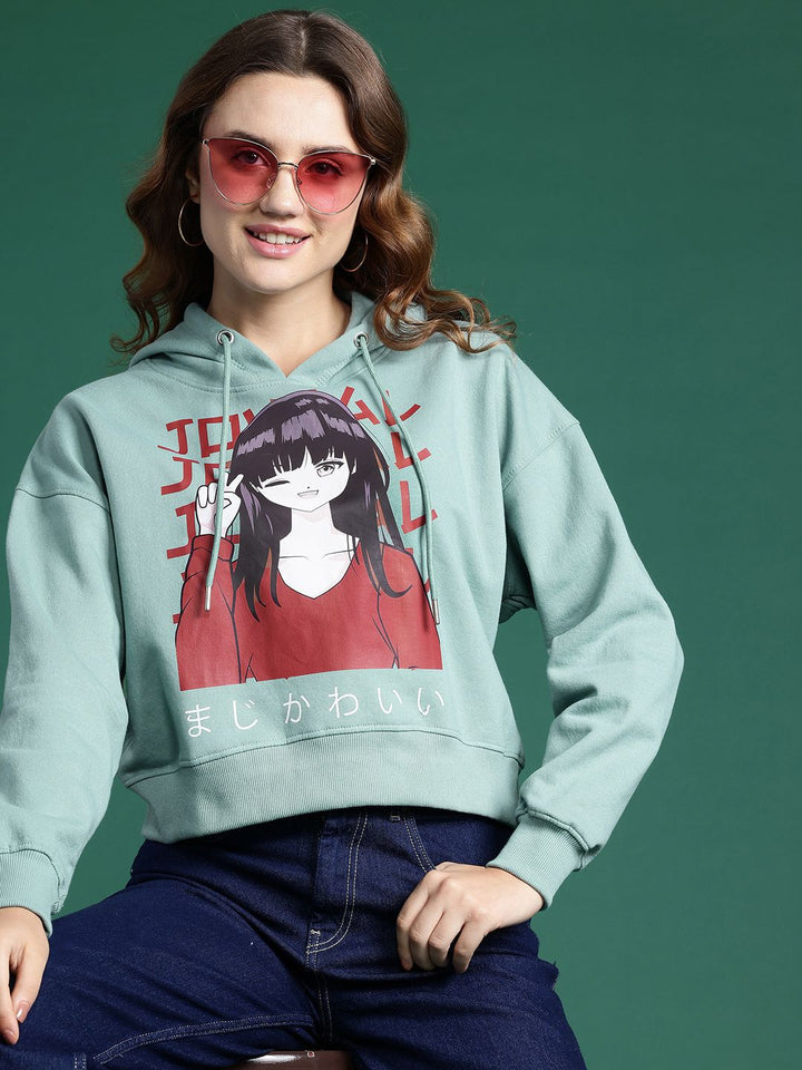 DressBerry Graphic Print Hooded Sweatshirt