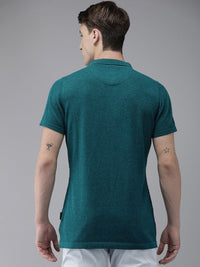THE BEAR HOUSE Self Design Polo Collar Slim Fit T-shirt