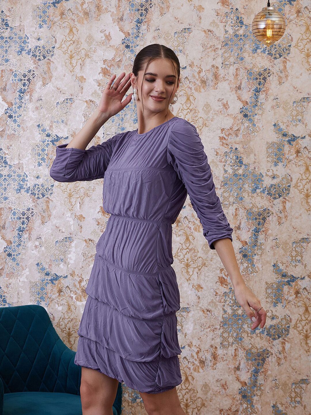 Athena Round Neck Party Sheath Dress