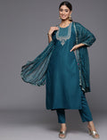 Varanga Ethnic Motifs Embroidered Regular Sequinned Kurta with Trousers & Dupatta