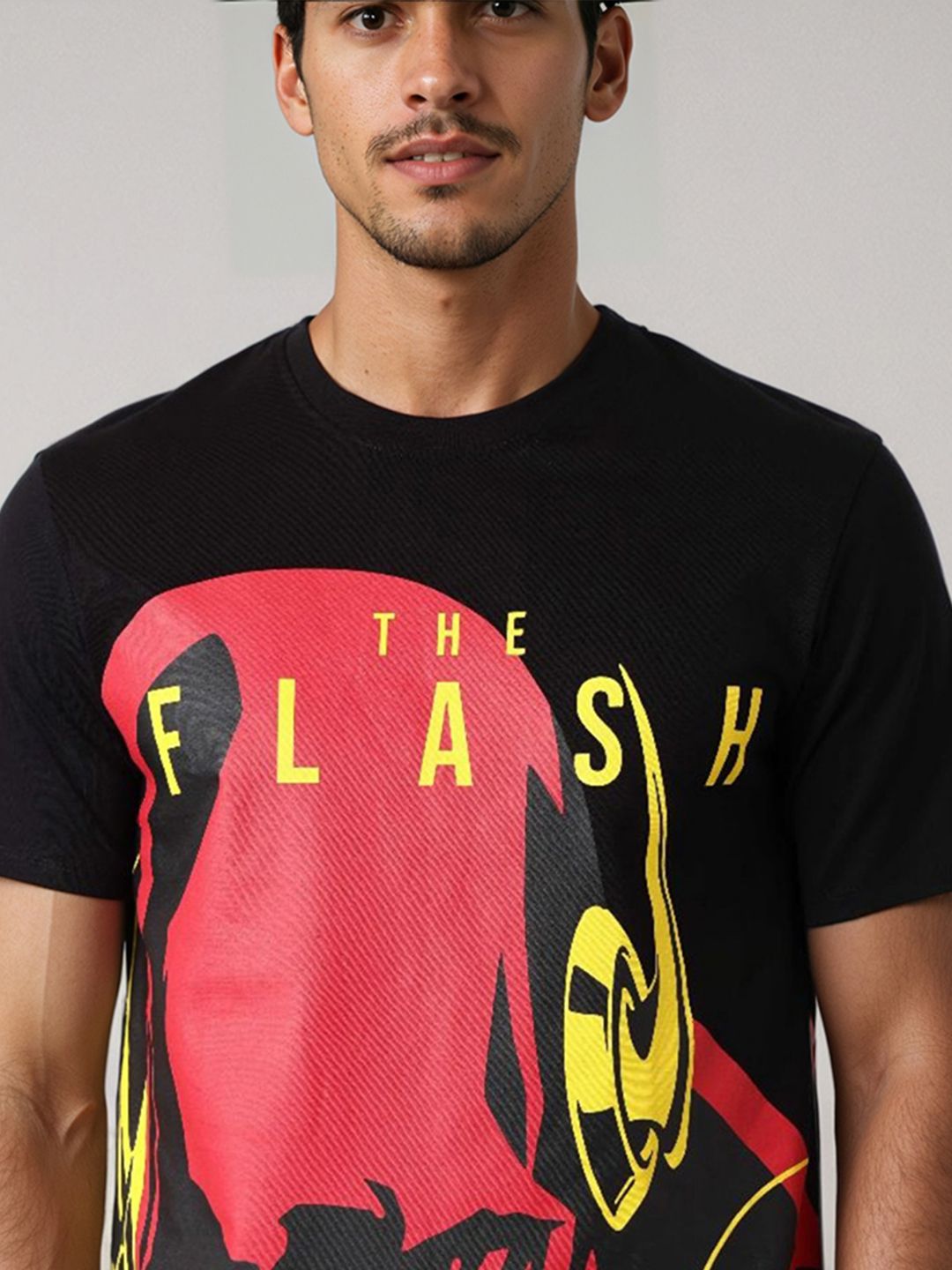 The Indian Garage Co Men Flash Graphic Printed Round Neck Cotton Slim Fit T-shirt