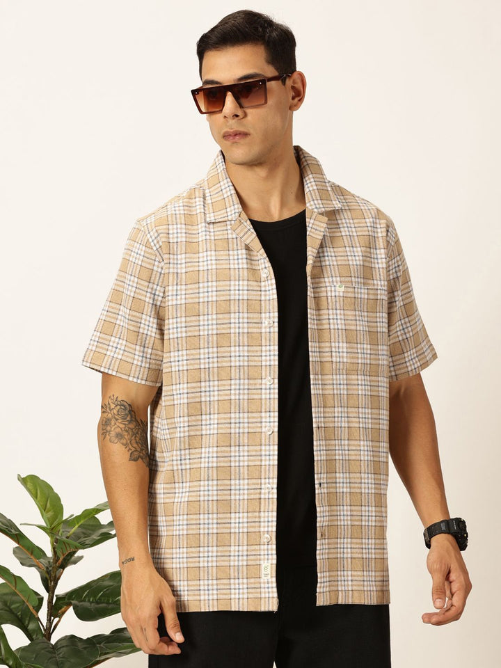 Thomas Scott Men Premium Tartan Checks Casual Oversized Shirt