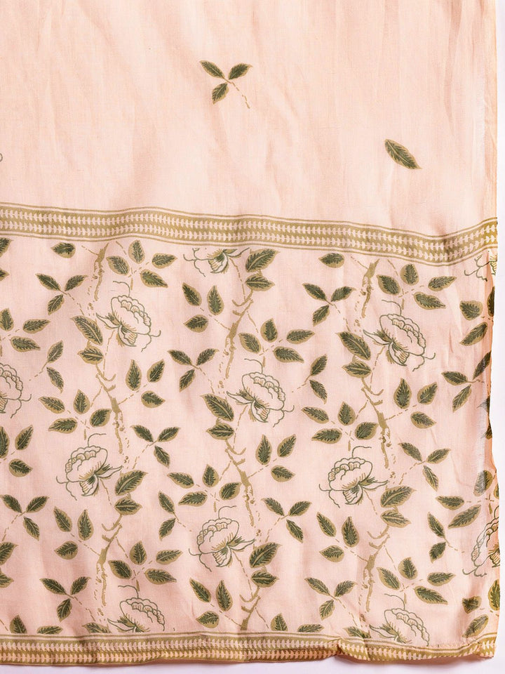 Anouk Floral Printed Regular Pure Cotton Kurta with Trousers & With Dupatta