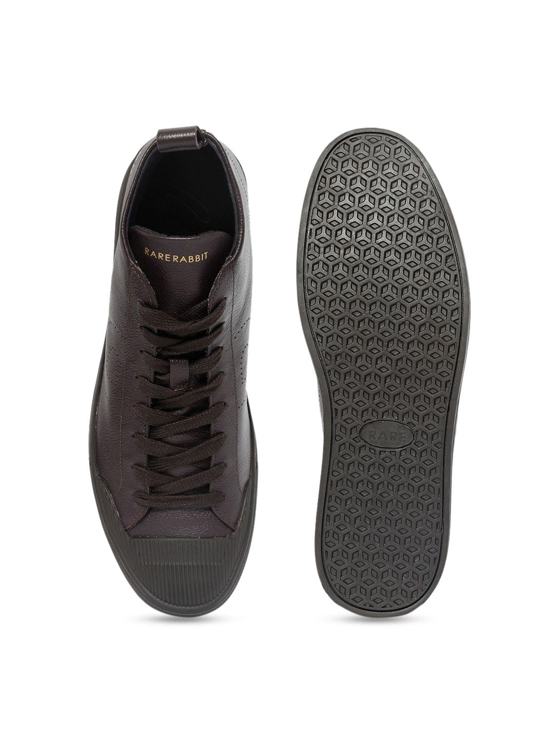 RARE RABBIT Men Sauron Hi Pro Leather Sneakers
