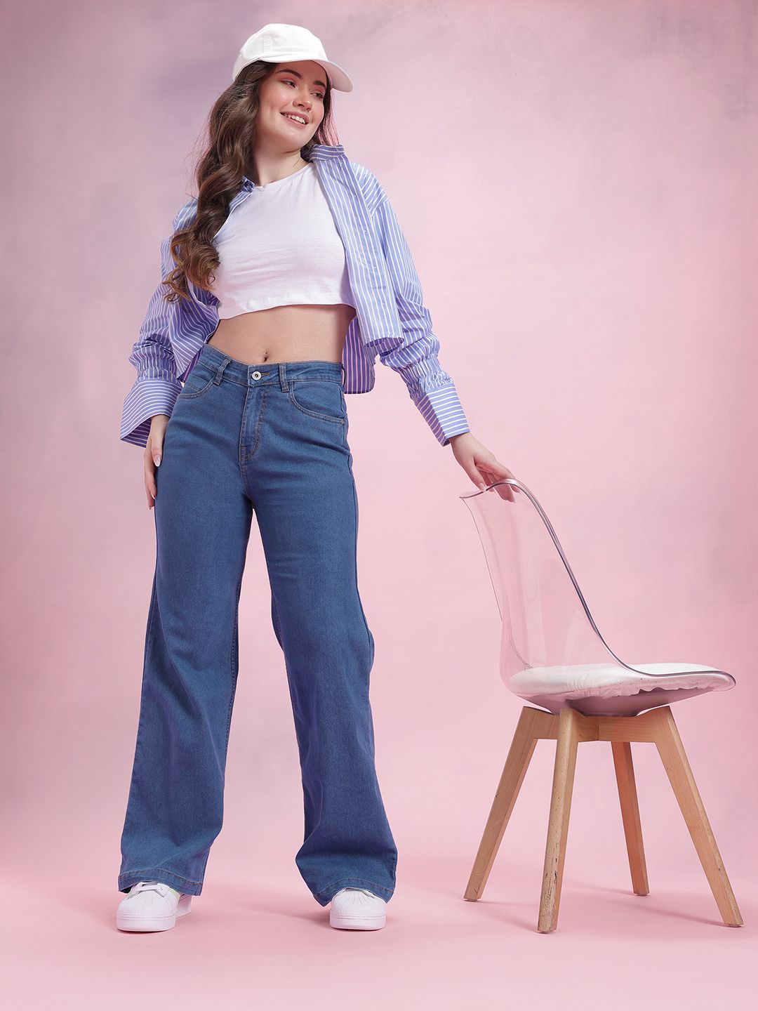 DressBerry Women Mid-Rise Wide Leg Jeans