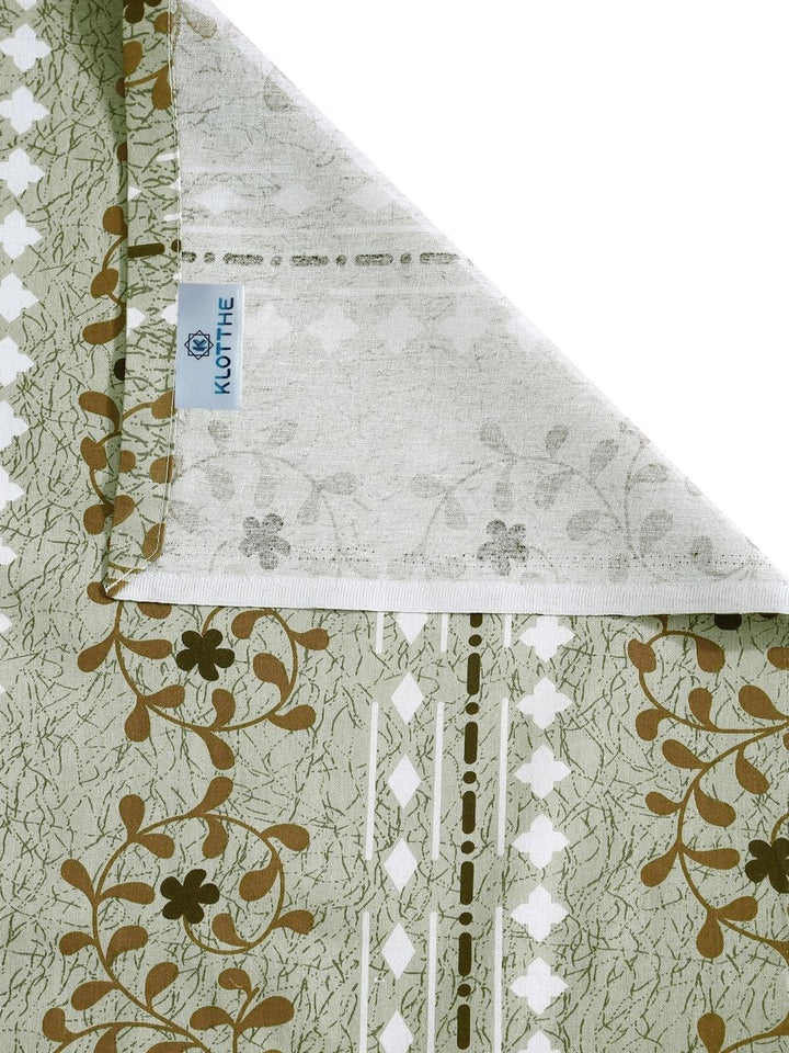 Moda Rapido X KLOTTHE Green & Brown Floral 400 TC Single Bedsheet with 1 Pillow Covers