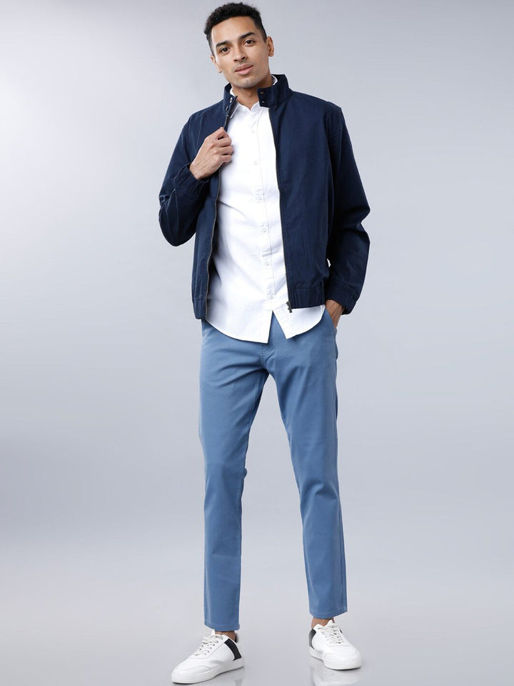 HIGHLANDER Men Blue Slim Fit Solid Chinos
