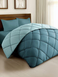 Story@home Turquoise Blue Solid Reversible 240 GSM Heavy Winter Double Bed Comforter