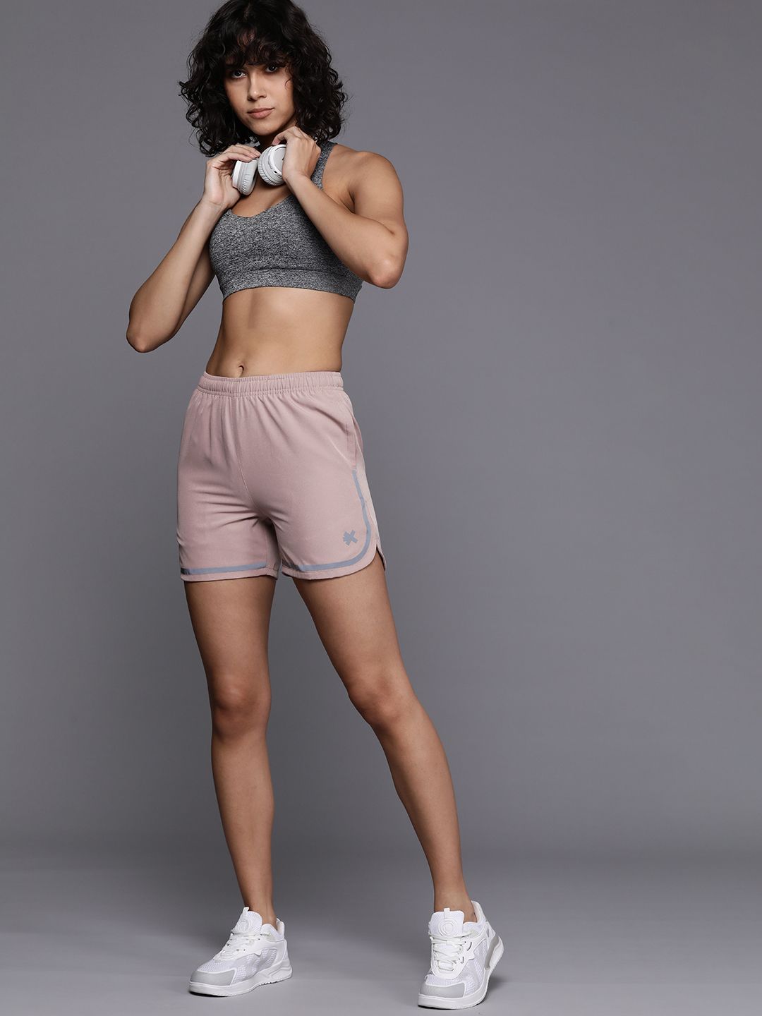 HRX by Hrithik Roshan Women Striped Slim Fit Shorts