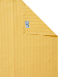 KLOTTHE Yellow Striped Flat 300 TC King Double Bedsheet With 2 Pillow Covers