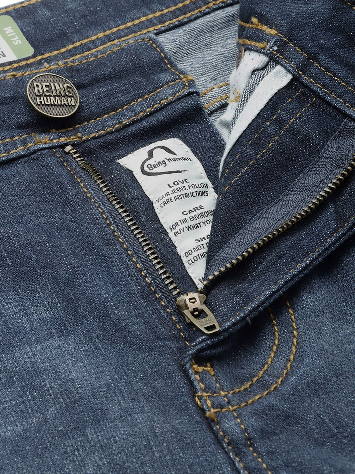 Being Human Men Slim Fit Heavy Fade Stretchable Jeans