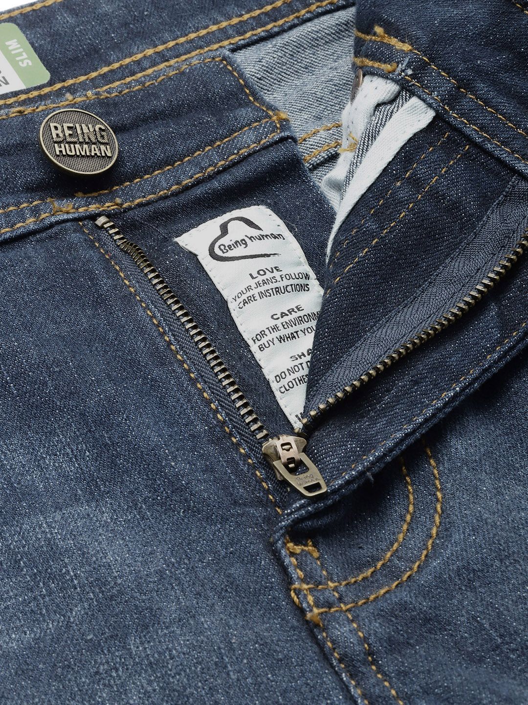 Being Human Men Slim Fit Heavy Fade Stretchable Jeans