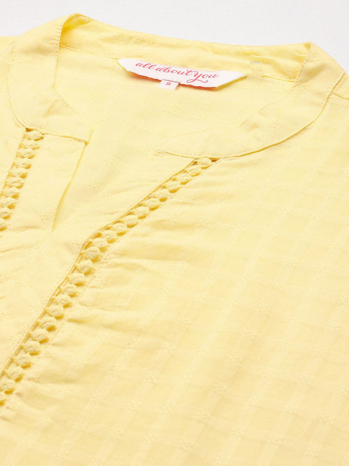 all about you Mandarin Collar Cotton Top
