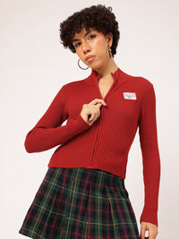 DressBerry Pure Acrylic Ribbed Cardigan