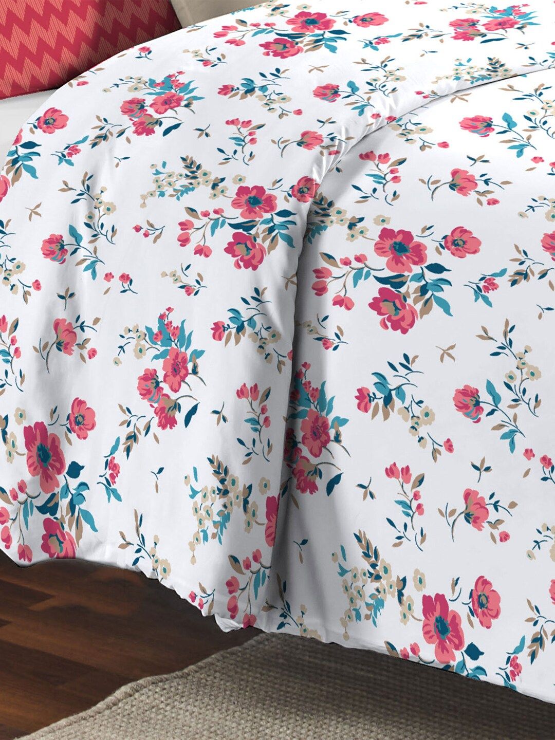 MYTRIDENT Feather Tales Floral Mild Winter 150 GSM Pure Cotton Double Bed Comforter